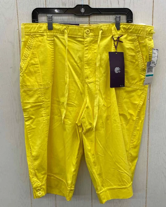 Gloria Vanderbilt Yellow Womens Size 16 Pants Formal Stretch Pants