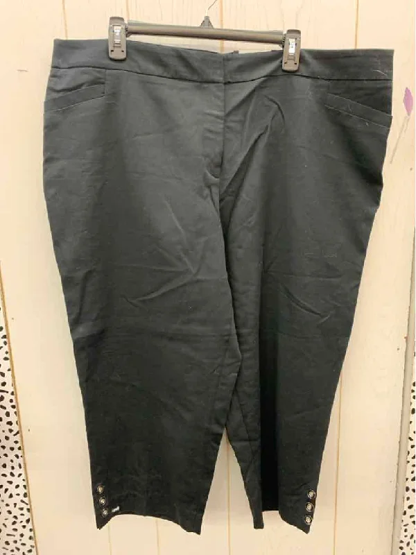 Roz & Ali Black Womens Size 24W Pants Casual Yoga Pants