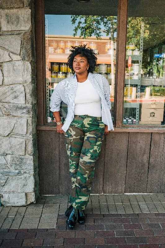 Camo Pants Stylish Paperbag Waist Pants