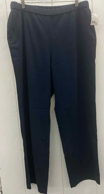 Studio Works Navy Womens Size 18W Pants Elegant Wool Trousers