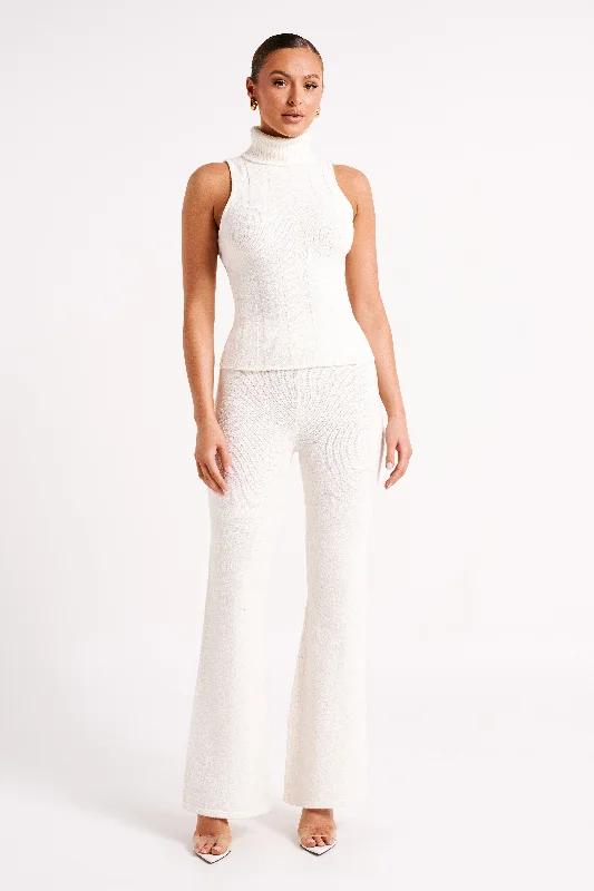 Angelina Knit Pants - Ivory Cozy Knit Pants