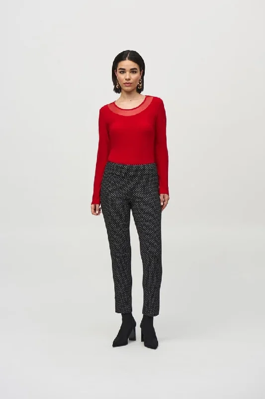Jacquard Abstract Print Pull-On Pants Trendy Printed Leggings