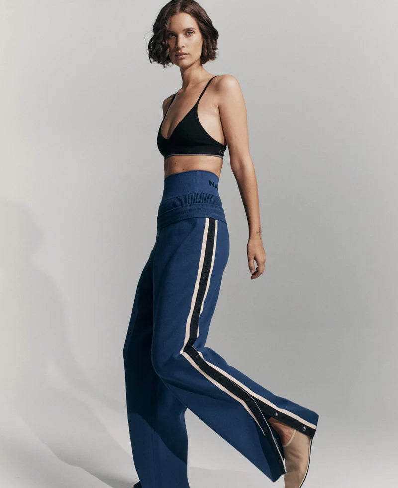 SIDE SNAP PANT - OCEAN Elegant Palazzo Trousers