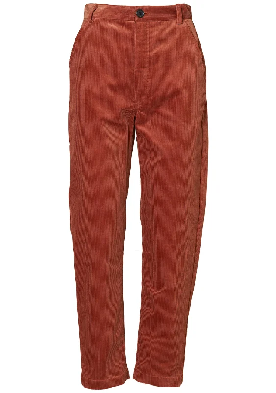Pseudo Corduroy Pant Chestnut Comfortable Pleated Pants