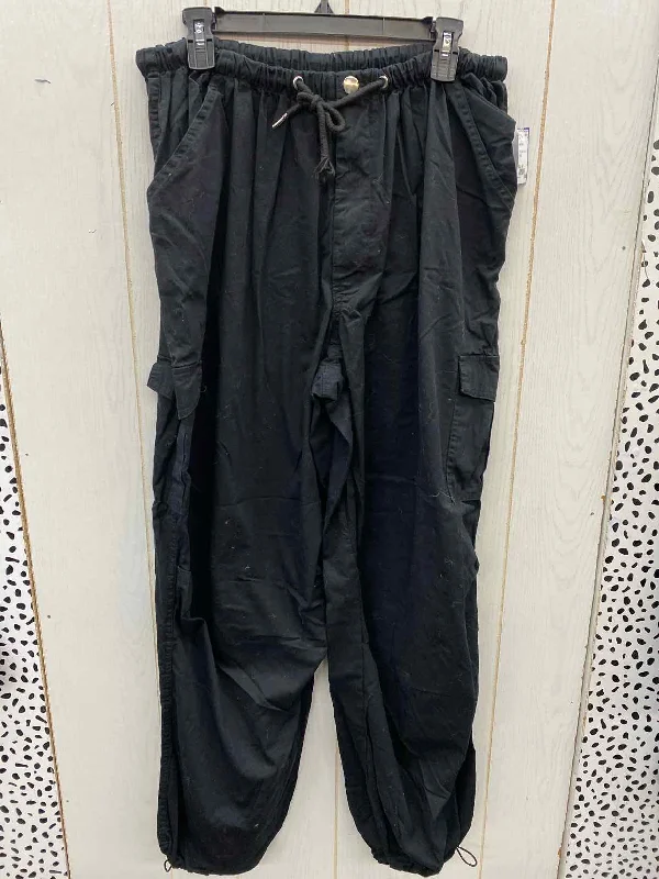 Black Womens Size 14 Pants Relaxed Linen Pants