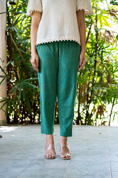 Moralfibre Forest Green Ankle Pants High-Waist Yoga Pants