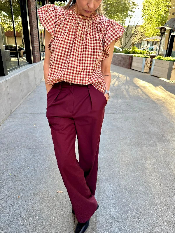 NIA Sly Pleated Pants Relaxed High-Waist Trousers