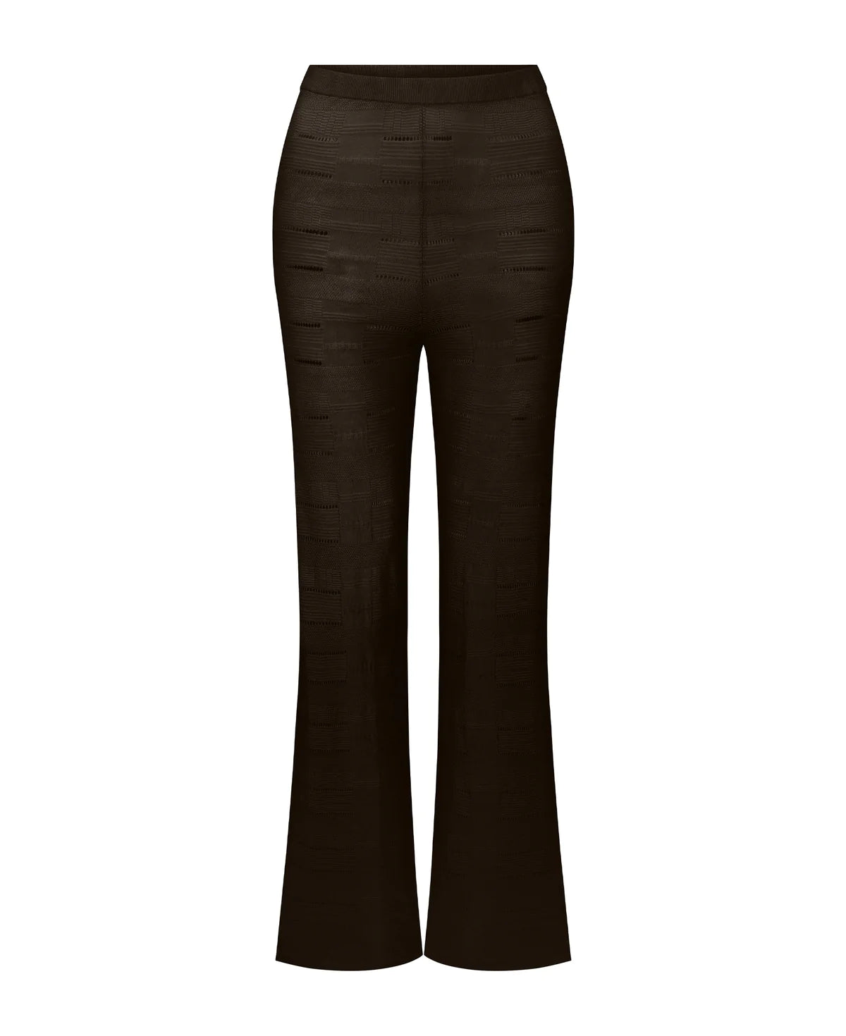 SEDA SILK CHECK PANT - CHOCOLATE Relaxed High-Waist Trousers