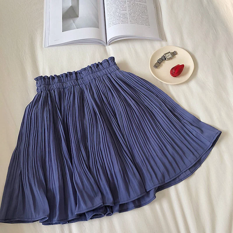 High waist slim pleated light proof skirt pants  5293 Trendy Wide-Leg Pants