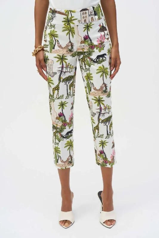 Millennium Conversational Print Crop Pants in Vanilla/Multi 252232 by Joseph Ribkoff Casual Yoga Pants Millennium Conversational Print Crop Pants in Vanilla/Multi 252232 by Joseph Ribkoff Casual Yoga Pants