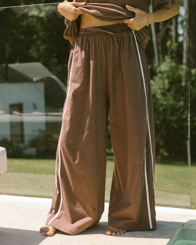 Essentials Pants | Brown & White Classic Bootcut Trousers