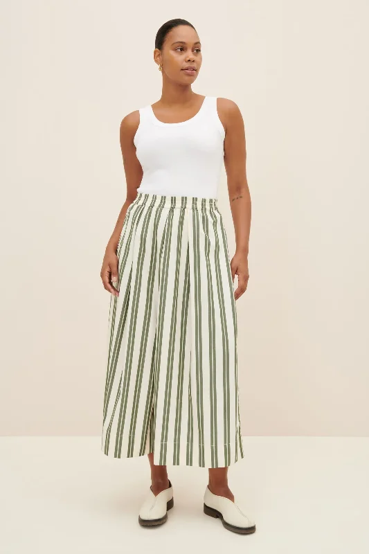 Kowtow Athena Pant - Forest Stripe Soft Wool Pants