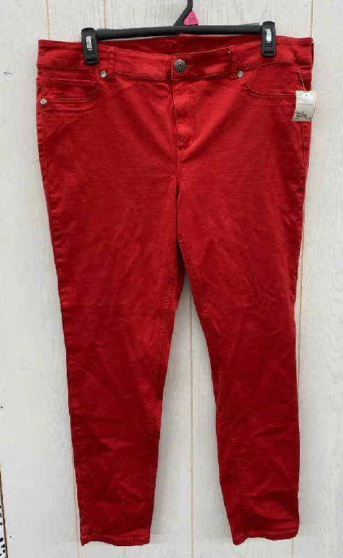 Maurices Red Womens Size 20 Pants Cozy Jogger Leggings