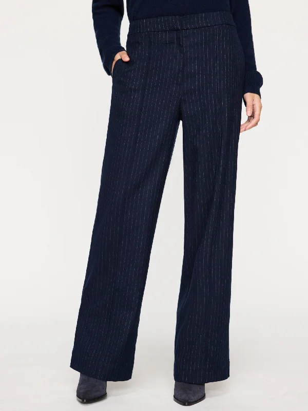 Brochu Walker - Olena Pinstripe Pant in Baltic Pinstripe Stylish Elastic Waist Pants