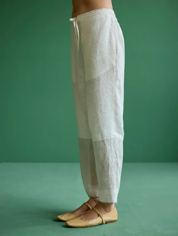 June Metallic Linen Pant - Ivory Cozy Maternity Pants