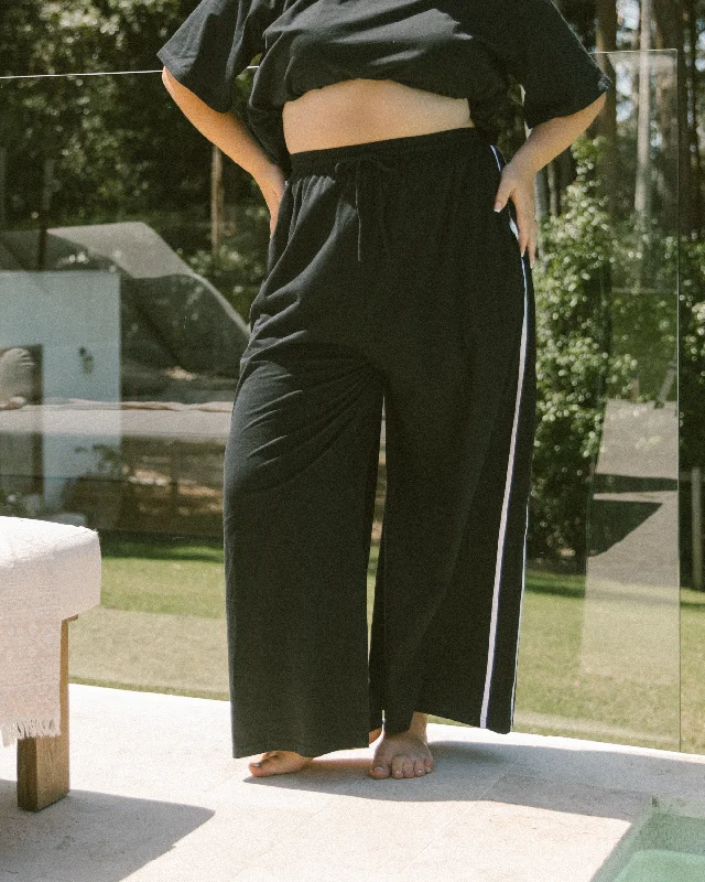 Essentials Pants | Black & White Warm Wool Trousers