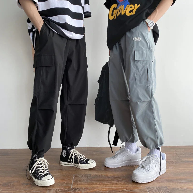 Wjczt  New Spring and Autumn Men's Fashion and Comfortable Korean Casual Pants Men's Loose Overalls Sports Cropped Pants 2025 Fashionable Work Pants