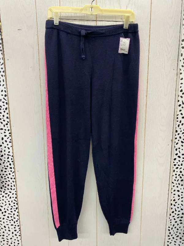 AQUA Blue Womens Size L Pants Comfy Zip-Up Pants