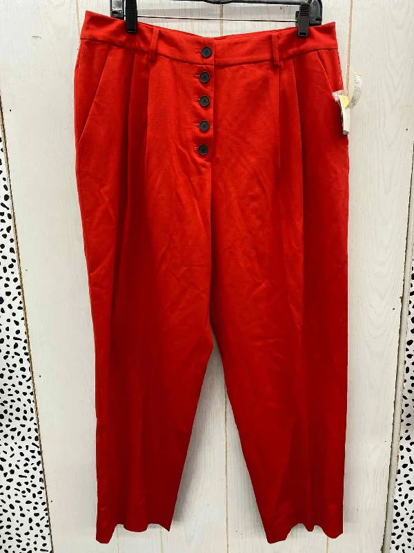 BarIII Red Womens Size 14 Pants Modern Stretch Trousers