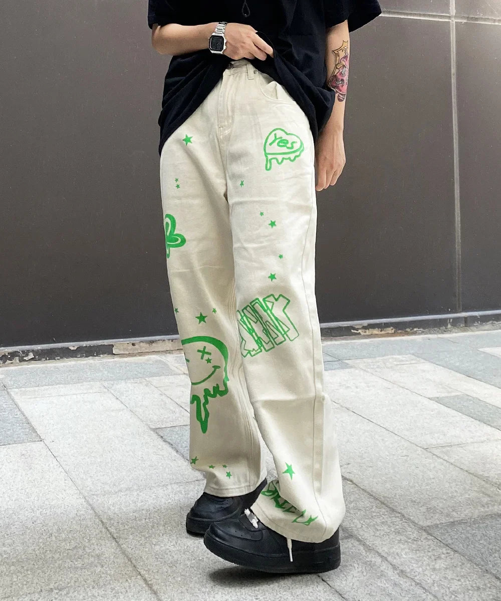 Wjczt  Straight Casual Pants Men's Loose Wide Leg Fashion Spring Work Pants Japanese Streetwear Ruffian Handsome Versatile 2025 New Casual Sweatpants Style