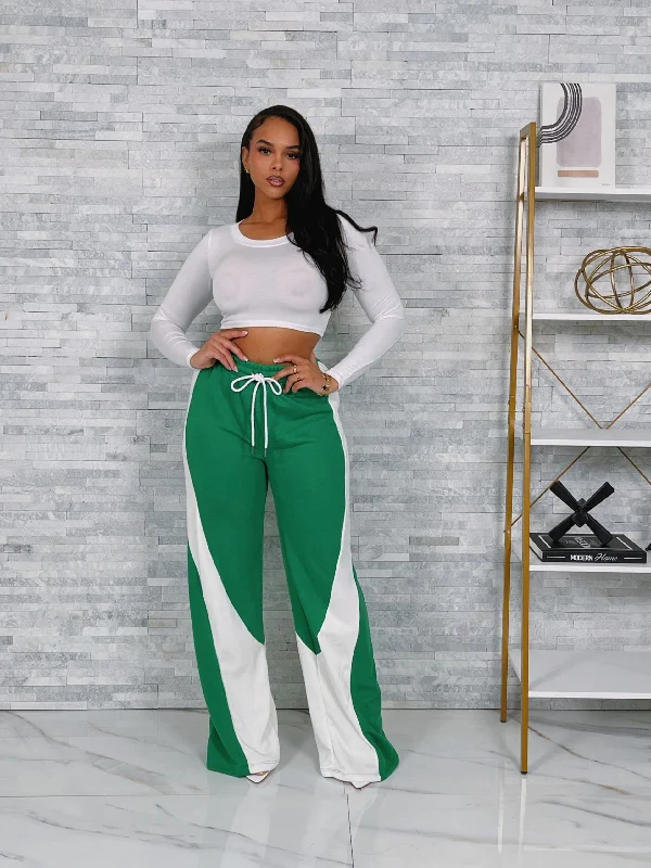WP30341P - KNIT WIDE LEG PANTS Soft Sweatpants Style