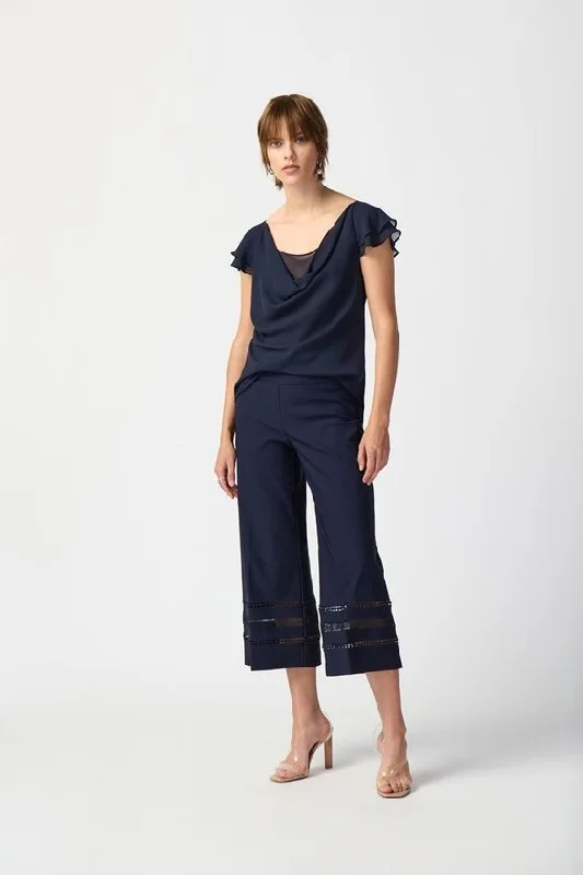 Joseph Ribkoff Millennium Pull-On Culotte Pants Slim-Fit Khaki Pants