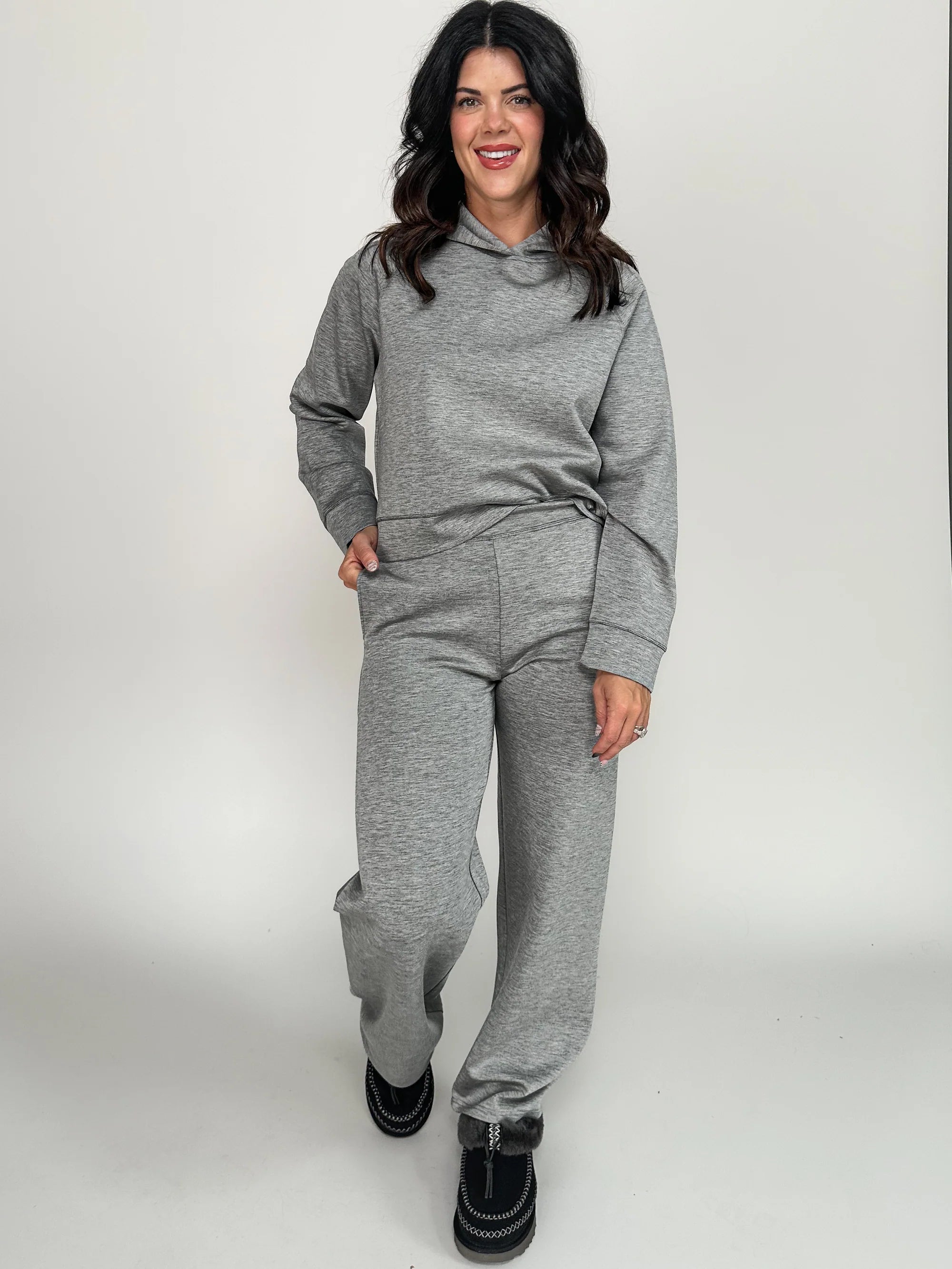RD Style Victoria Melange Pull On Wide Pant Chic Checkered Pants