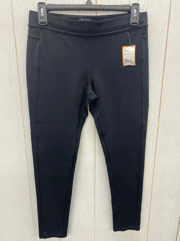 Calvin Klein Black Womens Size 8 Pants Slim-Fit Khaki Pants