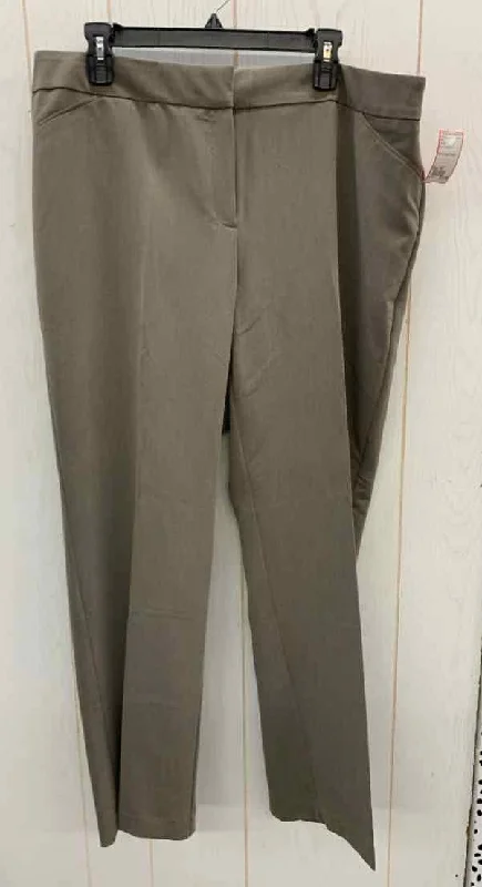 Chico's Taupe Womens Size 16P Pants Trendy Velvet Pants