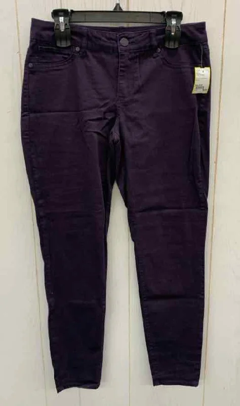 Maurices Purple Womens Size 8/10 Pants Relaxed Fit Trousers