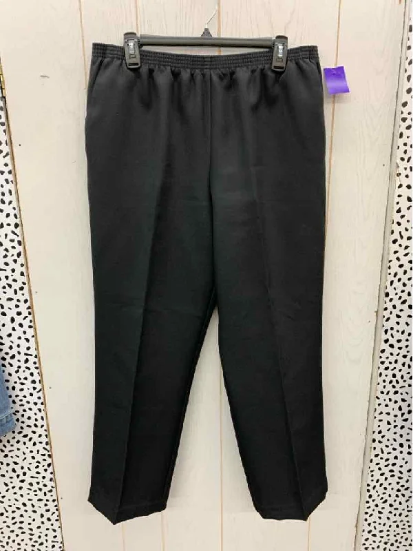 Alfred Dunner Black Womens Size 14 Pants Comfy High-Waist Jeans