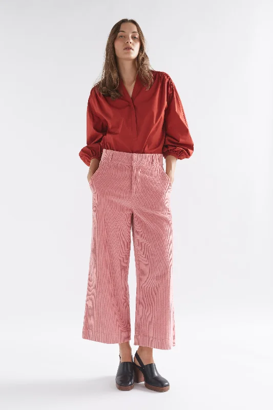 Elk Rhes Cord Pant - Pink Salt Trendy High-Waist Trousers