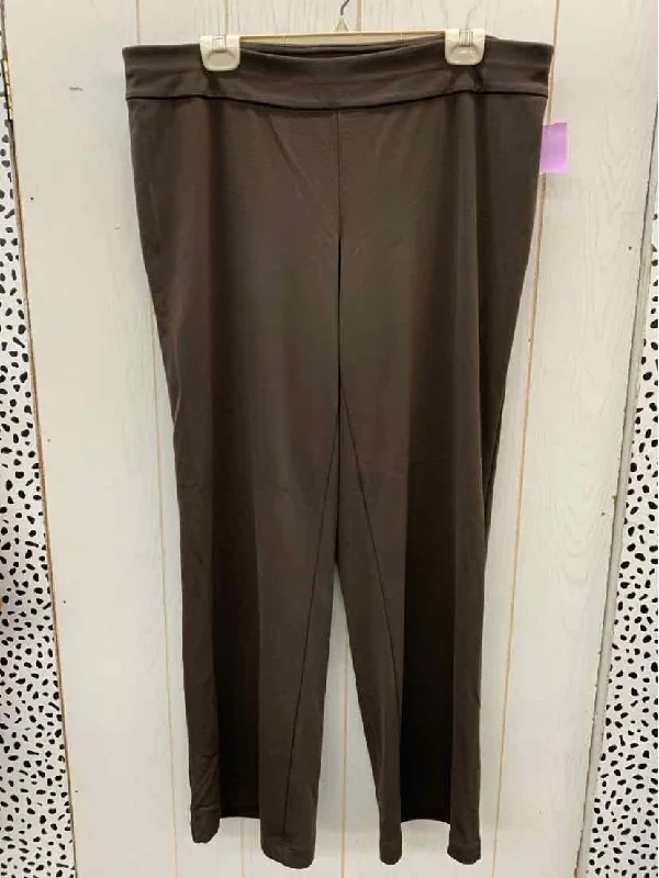 Lane Bryant Brown Womens Size 16 Pants Relaxed Fit Trousers