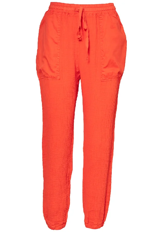 Cameroon Pant Bright Red Lightweight Linen Pants