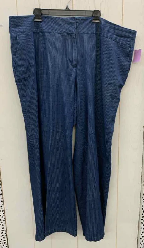 CATO Blue Womens Size 26W Pants Trendy Wide-Leg Pants