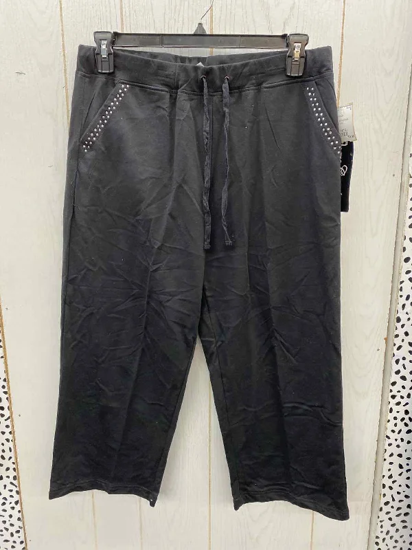 Onque Black Womens Size 14/16 Pants Comfy Cargo Trousers