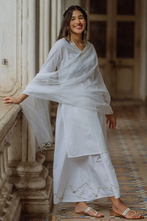 Okhai 'Starry Eyes' Gota Patti Kurta Pant Dupatta Set Relaxed Casual Leggings