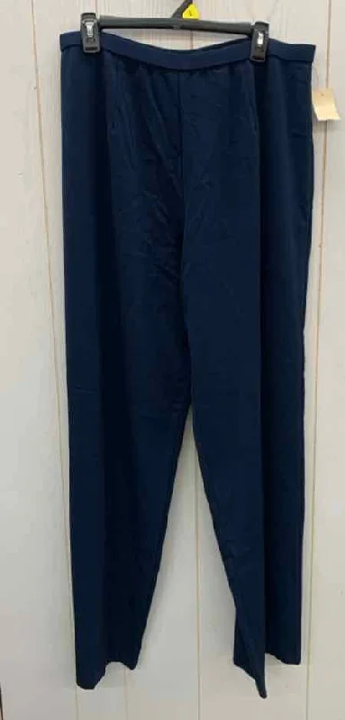 Louis Dell Olio Navy Womens Size 20W Pants Casual Plaid Pants