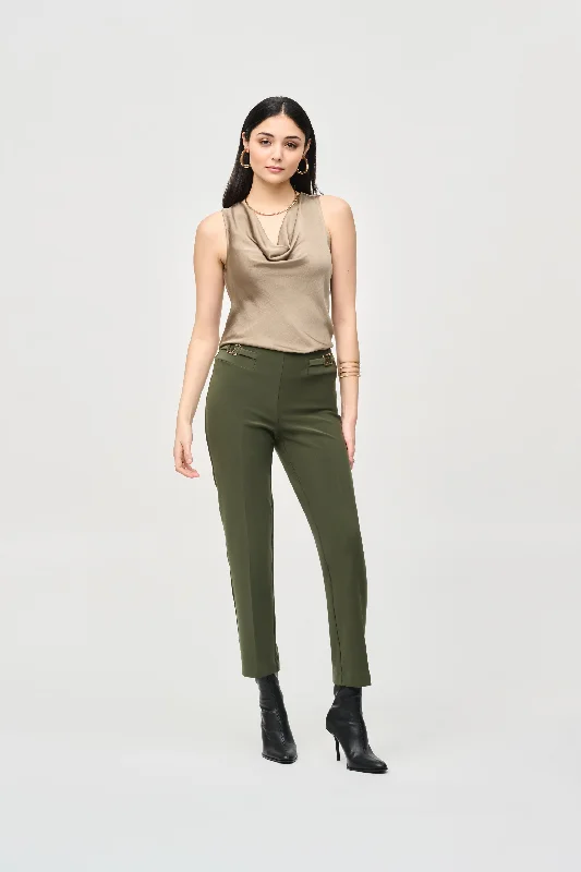 Bonded Silk Straight-Leg Pants Trendy Velvet Pants