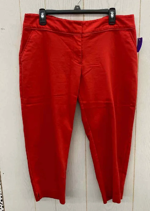 Apt 9 Red Womens Size 14 Pants Chic Wool Trousers