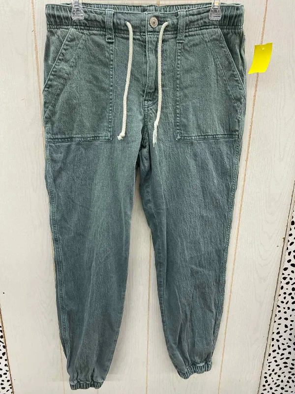American Eagle Green Womens Size 8L Pants Stylish Paperbag Waist Pants