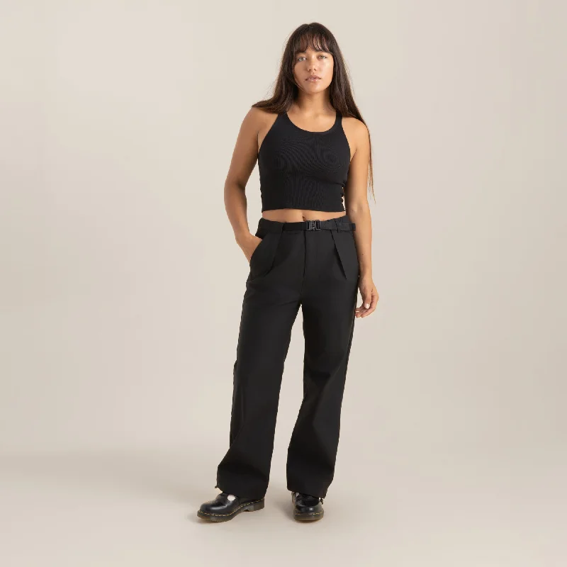 Apex Pants - Black Fashionable Button-Up Pants