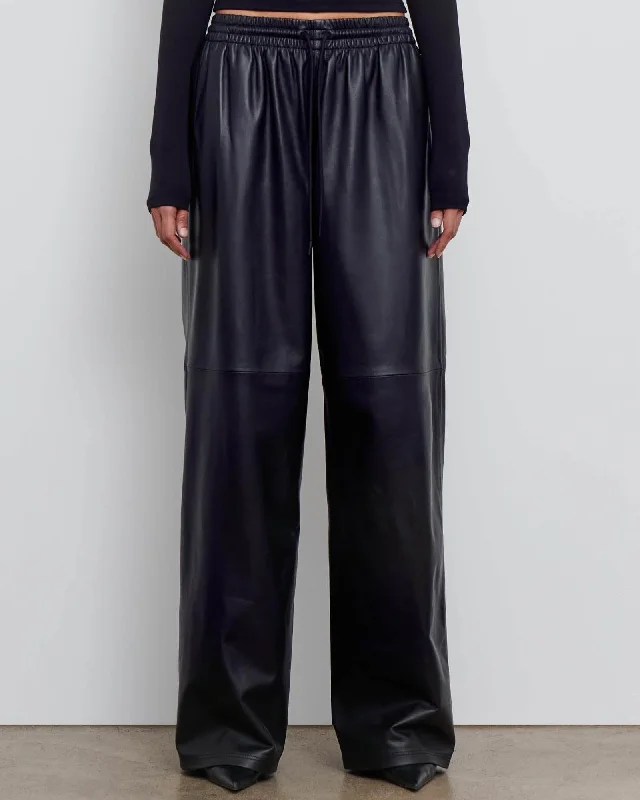 Leather Track Pants Comfy Athletic Pants