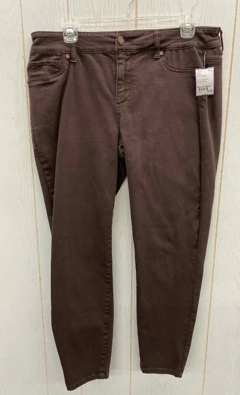 Maurices Brown Womens Size 12 Short Pants Chic Faux Leather Pants