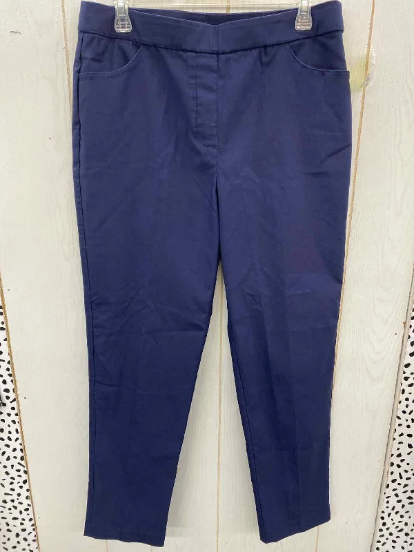 Alfred Dunner Navy Womens Size 8 Pants Comfortable Denim Leggings