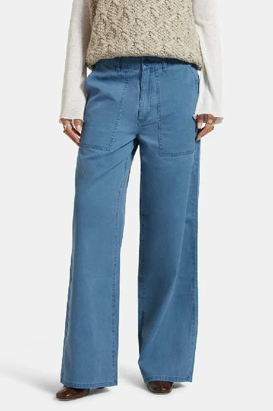 Vintage Military Lightweight Pant - Deep Sea Stylish Slim Trousers