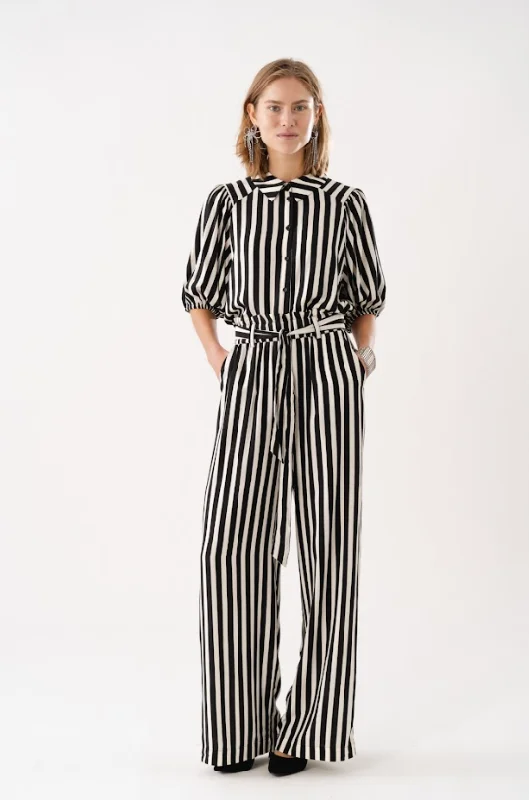Lollys Laundry Vicky Pants - Stripe Lightweight Linen Pants