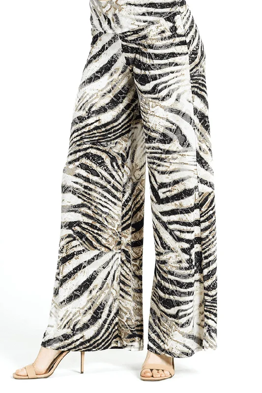 Clara Sunwoo Palazzo Pant--Zebra Print Casual Wide Pants