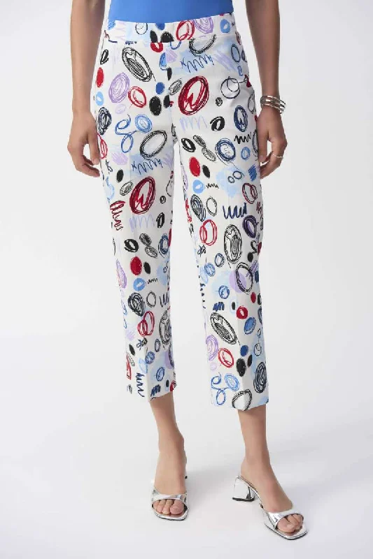 Millennium Abstract Print Crop Pants in Vanilla Multi 251221 by Joseph Ribkoff Comfortable Cargo Pants Millennium Abstract Print Crop Pants in Vanilla Multi 251221 by Joseph Ribkoff Comfortable Cargo Pants