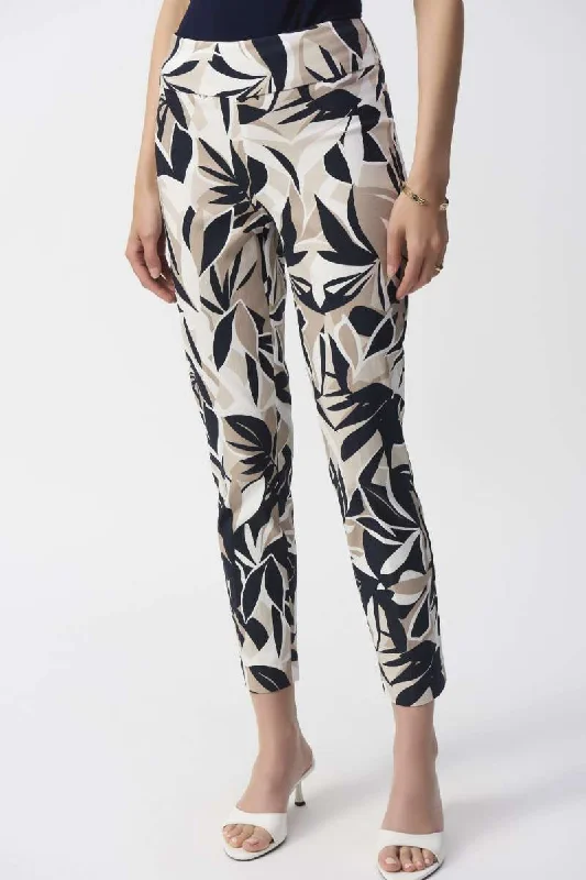 Millennium Tropical Print Slim Fit Pants in Vanilla Multi 251001 by Joseph Ribkoff Cozy Knit Pants Millennium Tropical Print Slim Fit Pants in Vanilla Multi 251001 by Joseph Ribkoff Cozy Knit Pants